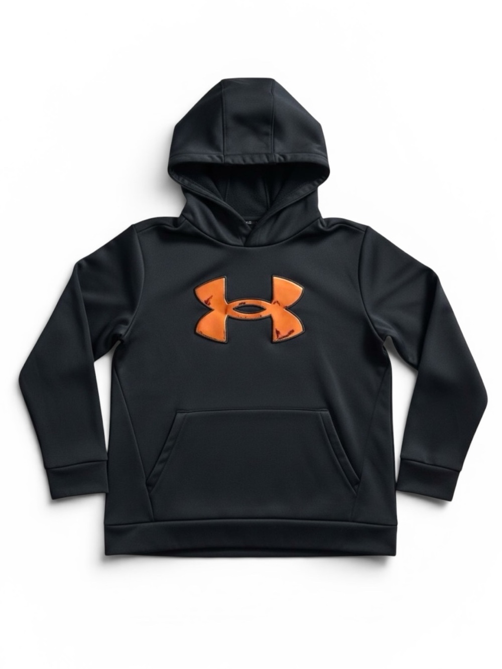 Under Armour Kids Hoodie Black Fleece Lined Big Logo Pullover Youth YXL